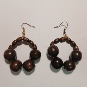 Beaded Earrings Afrocentric Earrings  Wooden Earrings Handcrafted Earrings